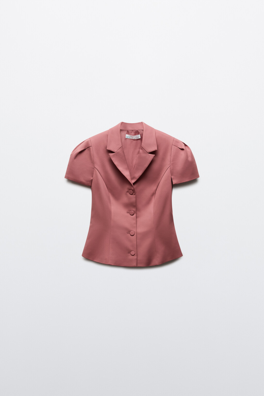 Пиджак укороченный приталенный из костюмной ткани - цвет розовый - 7