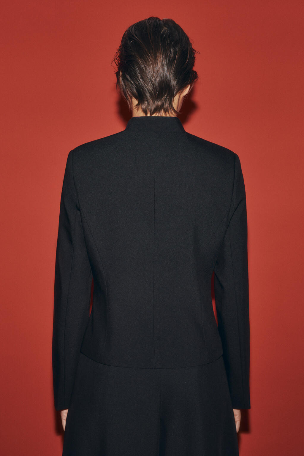 Жакет-доломан приталенный - цвет черный - 5