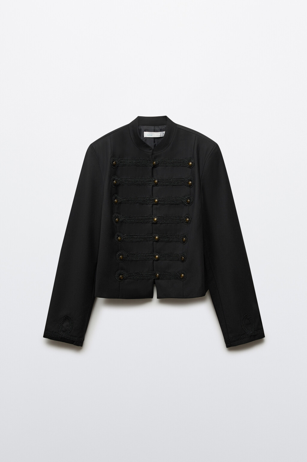 Жакет-доломан прямой в гусарском стиле - цвет черный - 9