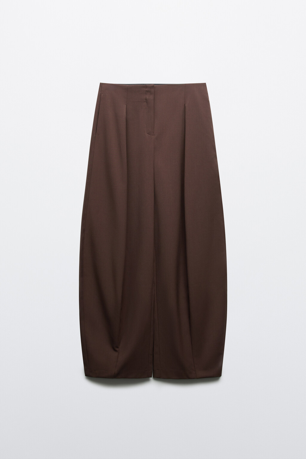 Брюки barrel fit со средней посадкой - цвет коричневый - 1