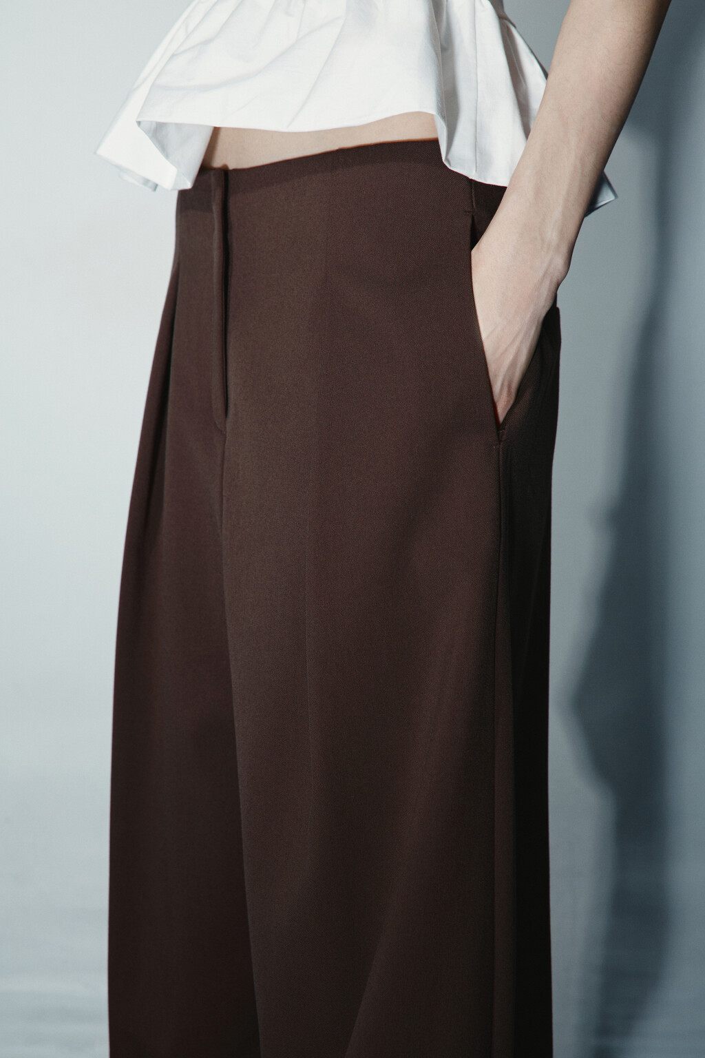 Брюки barrel fit со средней посадкой - цвет коричневый - 6