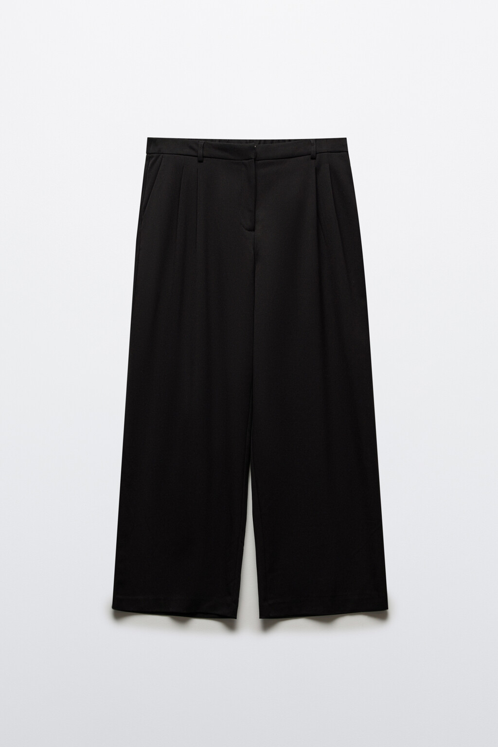 Брюки широкие с высокой посадкой - цвет черный - 7