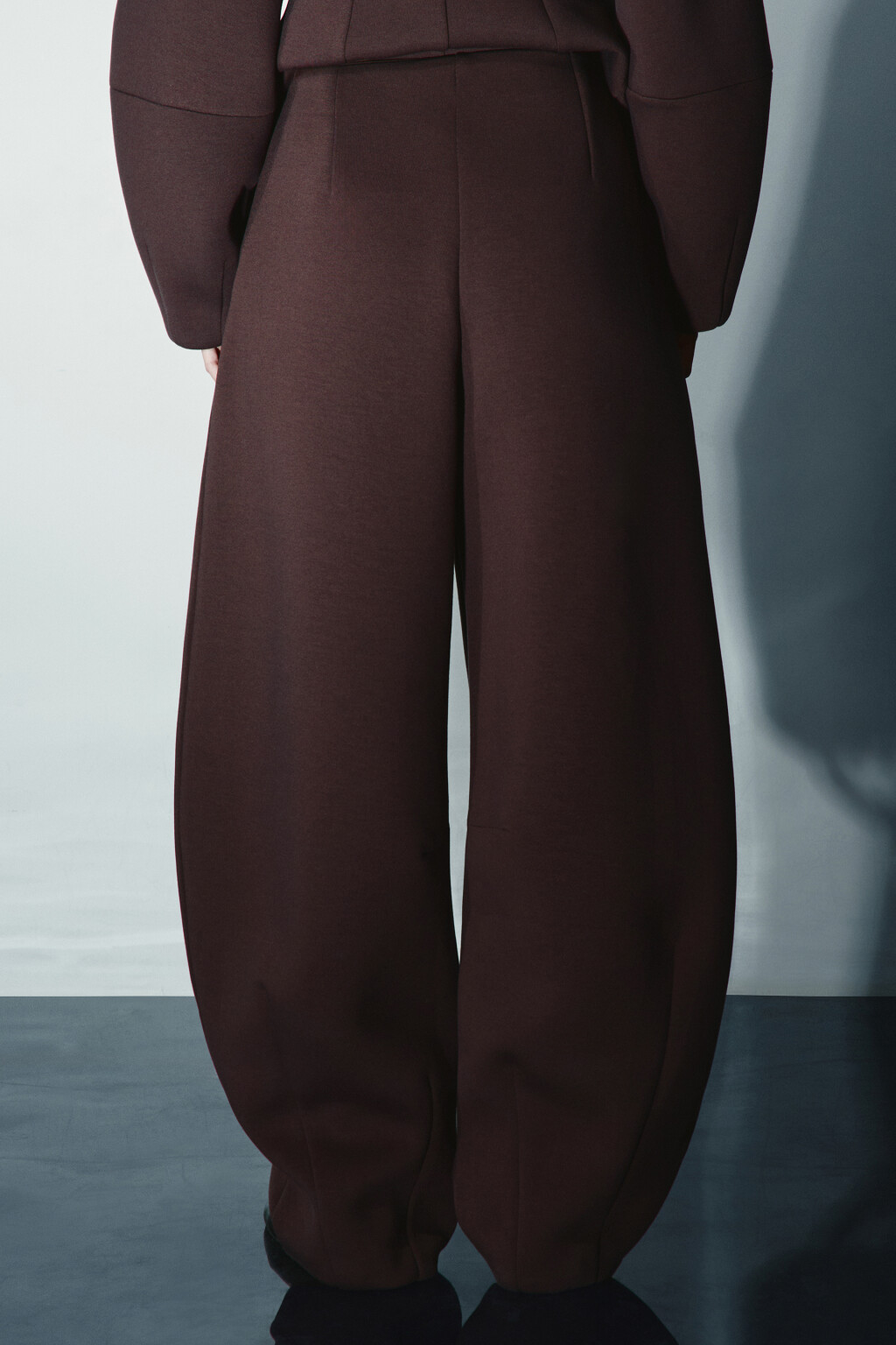 Брюки barrel fit с декоративными швами - цвет коричневый - 3