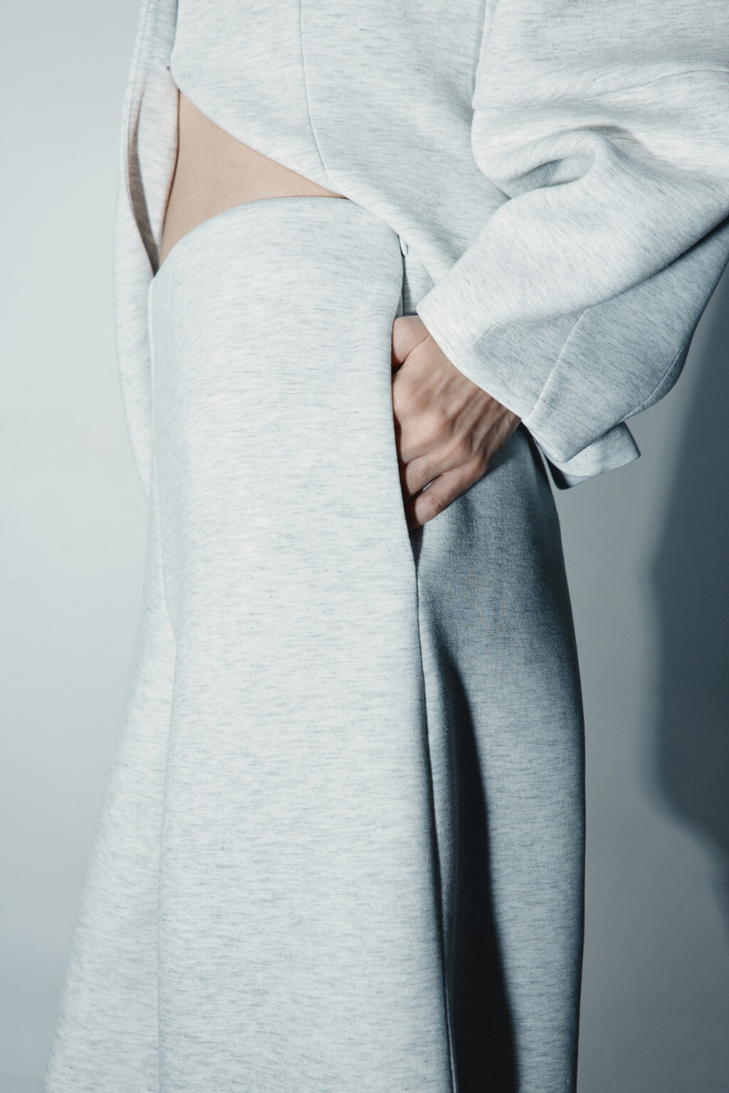 Брюки barrel fit с декоративными швами - цвет серый - 7