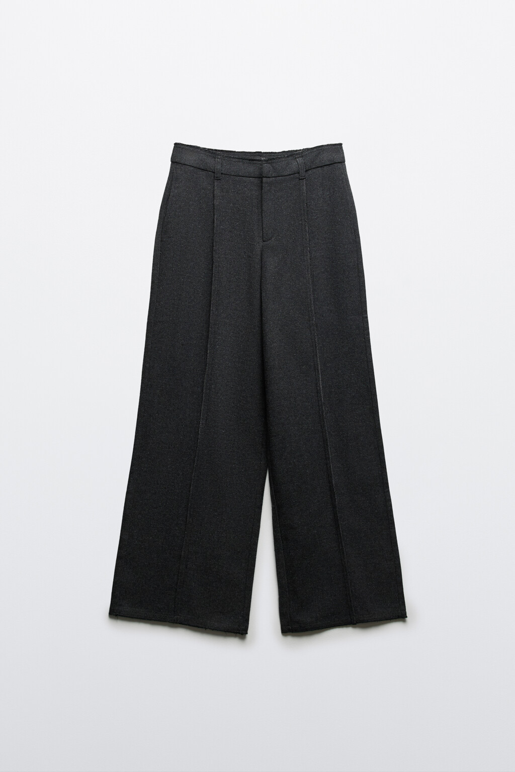 Брюки костюмные с открытыми срезами - цвет серый - 1