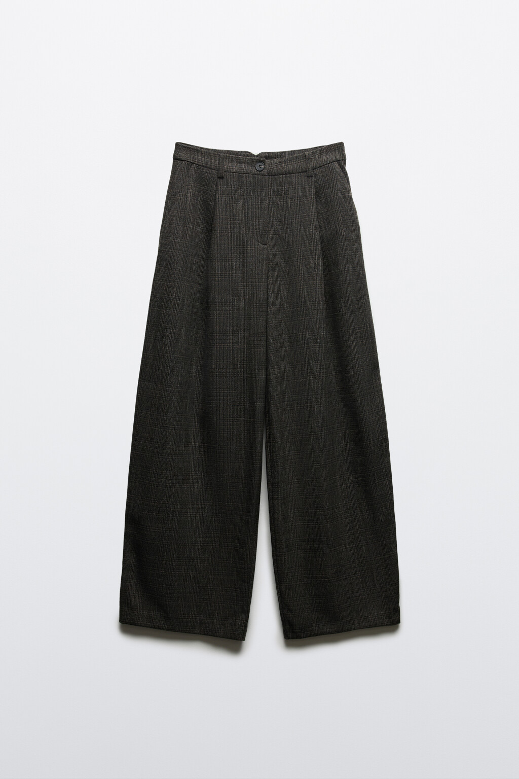 Брюки barrel fit в клетку - цвет коричневый - 1