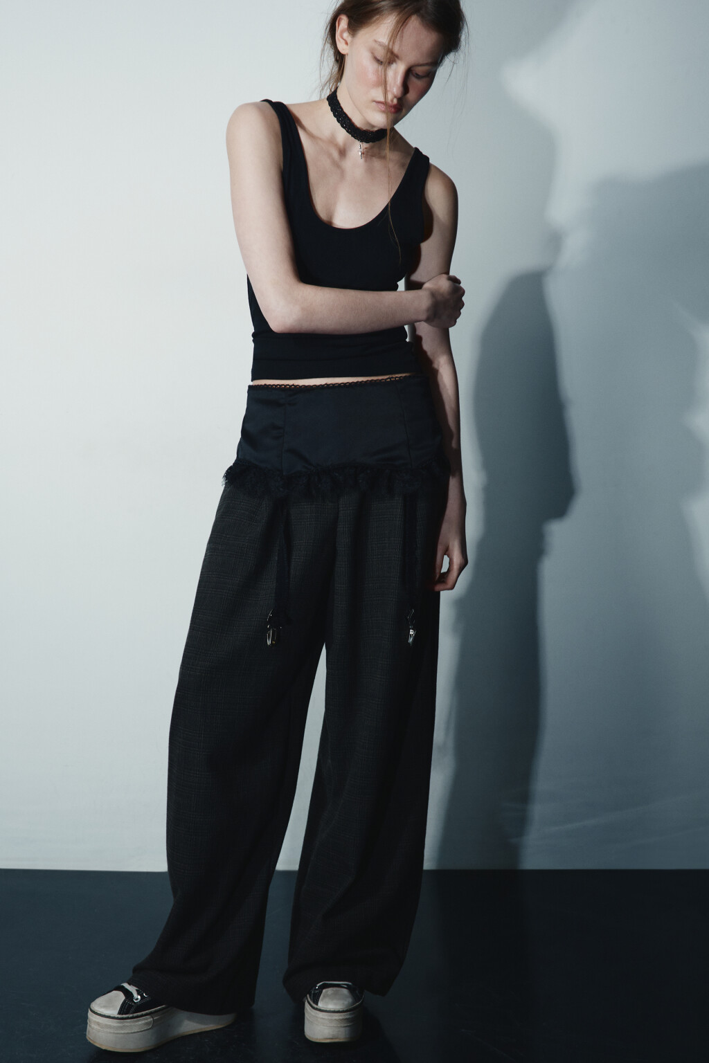 Брюки barrel fit в клетку - цвет коричневый - 9