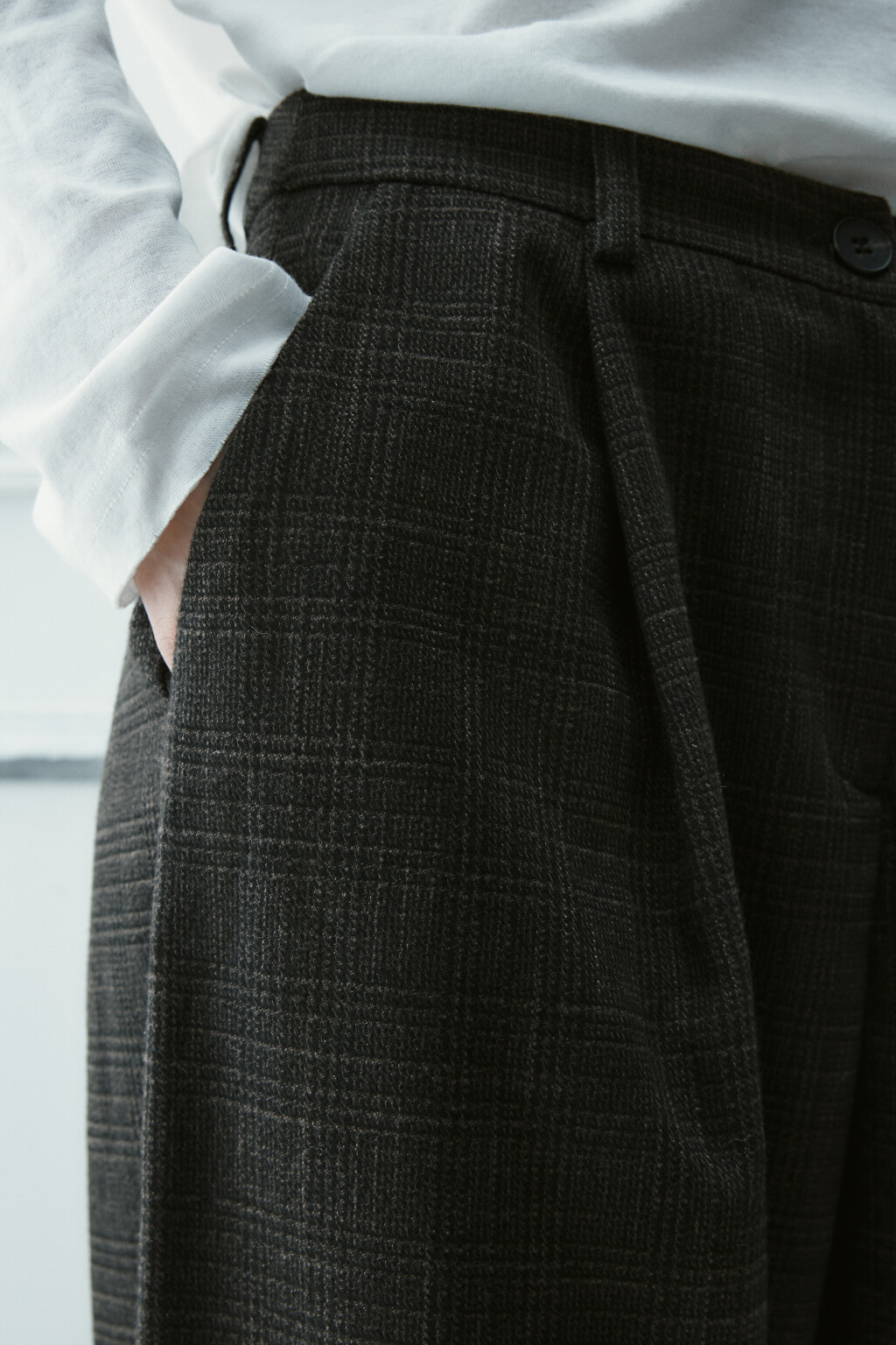 Брюки barrel fit в клетку - цвет коричневый - 6