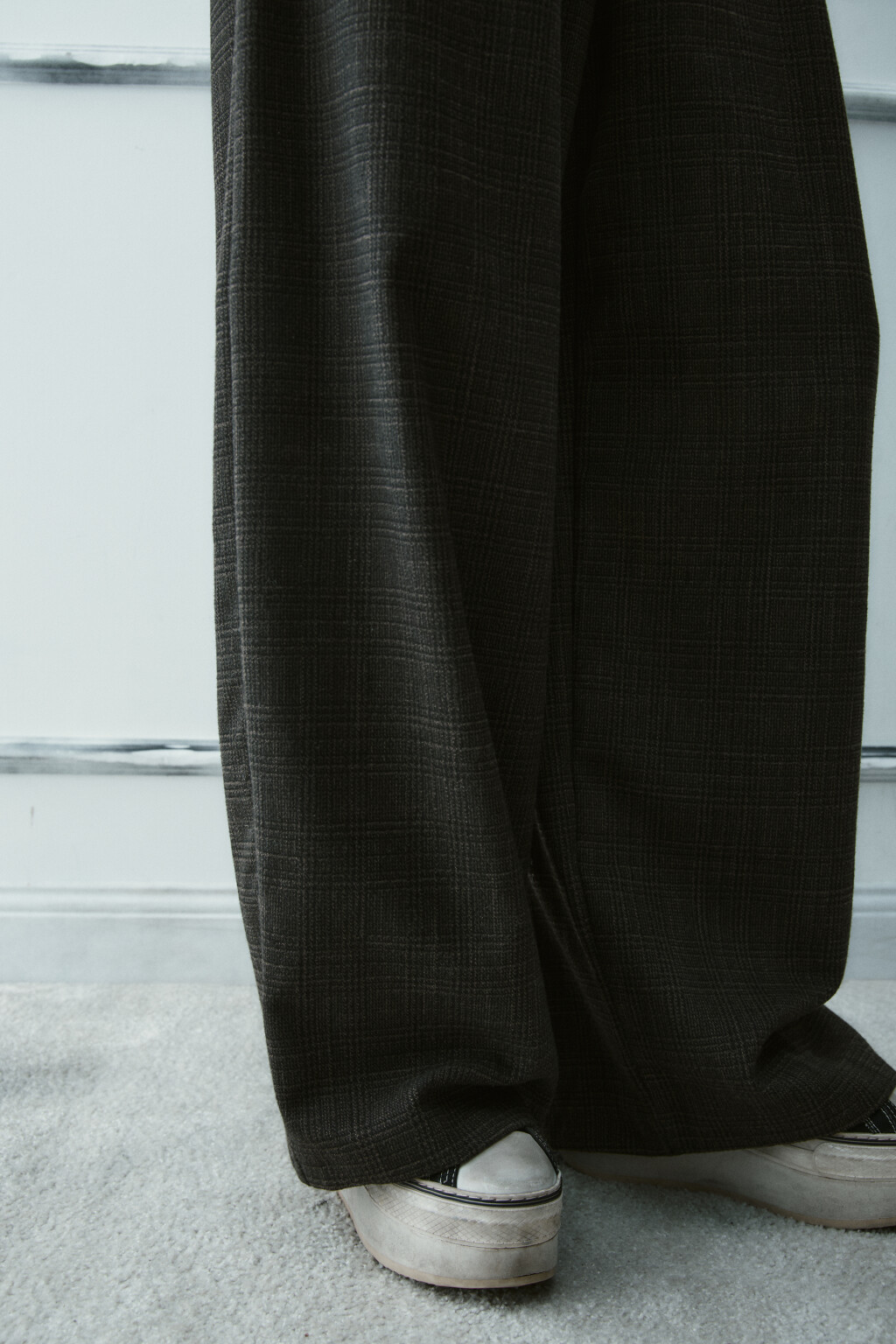 Брюки barrel fit в клетку - цвет коричневый - 7