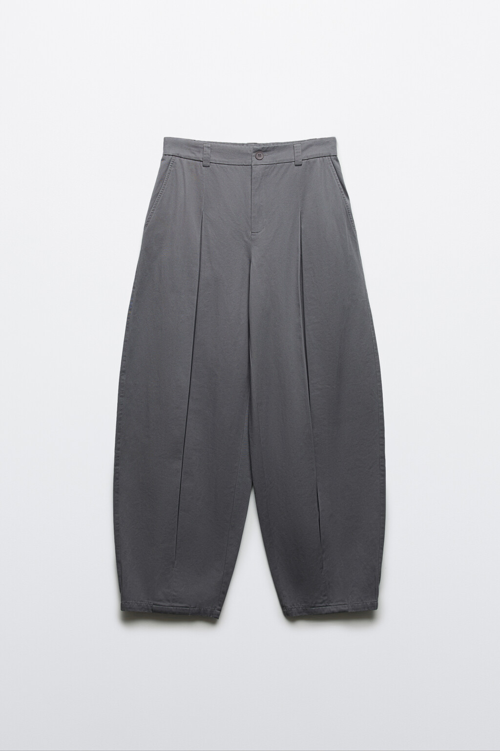 Брюки barrel fit из хлопка - цвет серый - 1