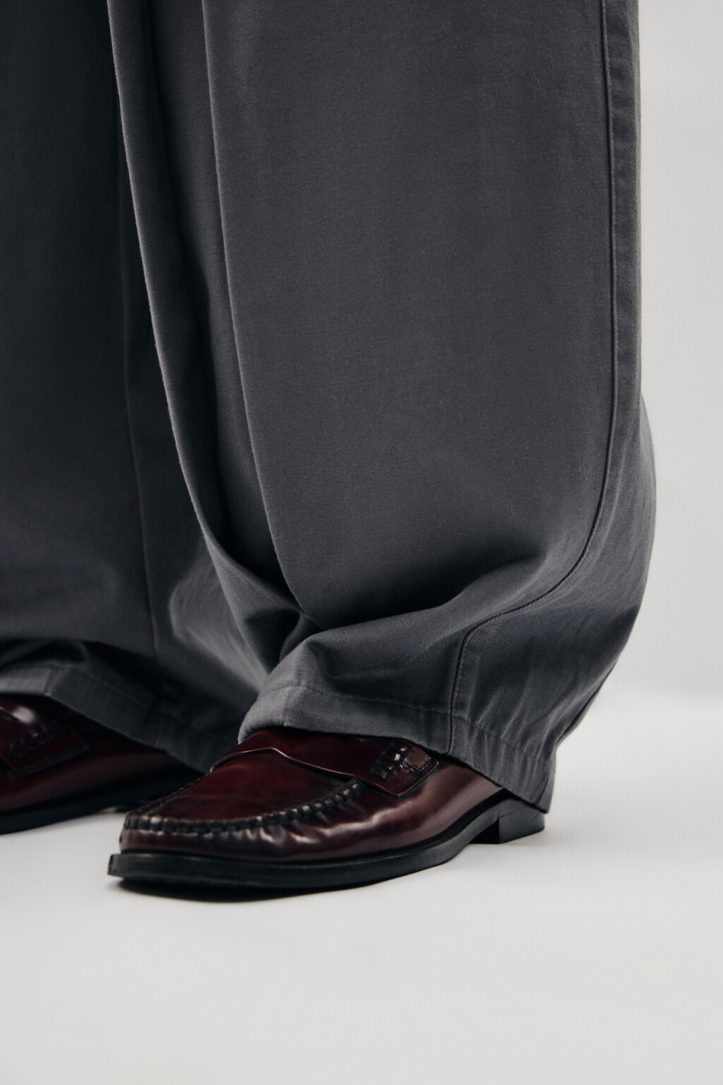 Брюки barrel fit из хлопка - цвет серый - 6