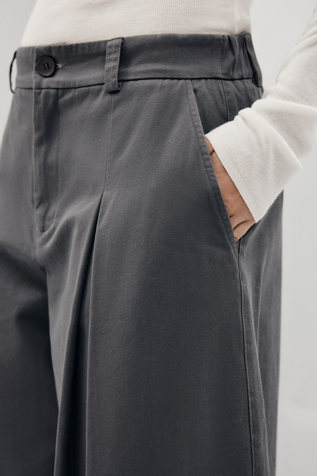 Брюки barrel fit из хлопка - цвет серый - 7