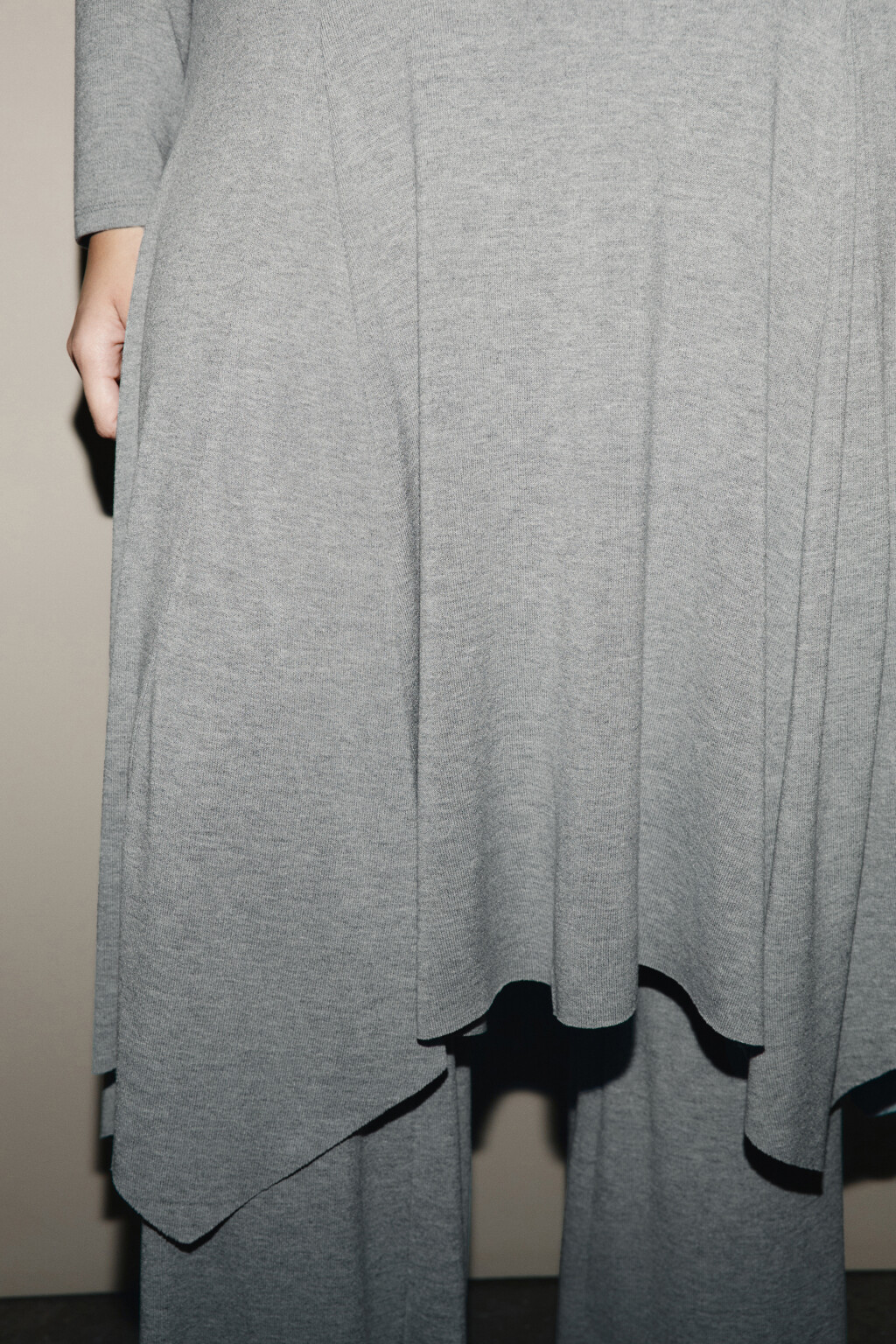 Брюки клеш с юбкой - цвет серый - 6