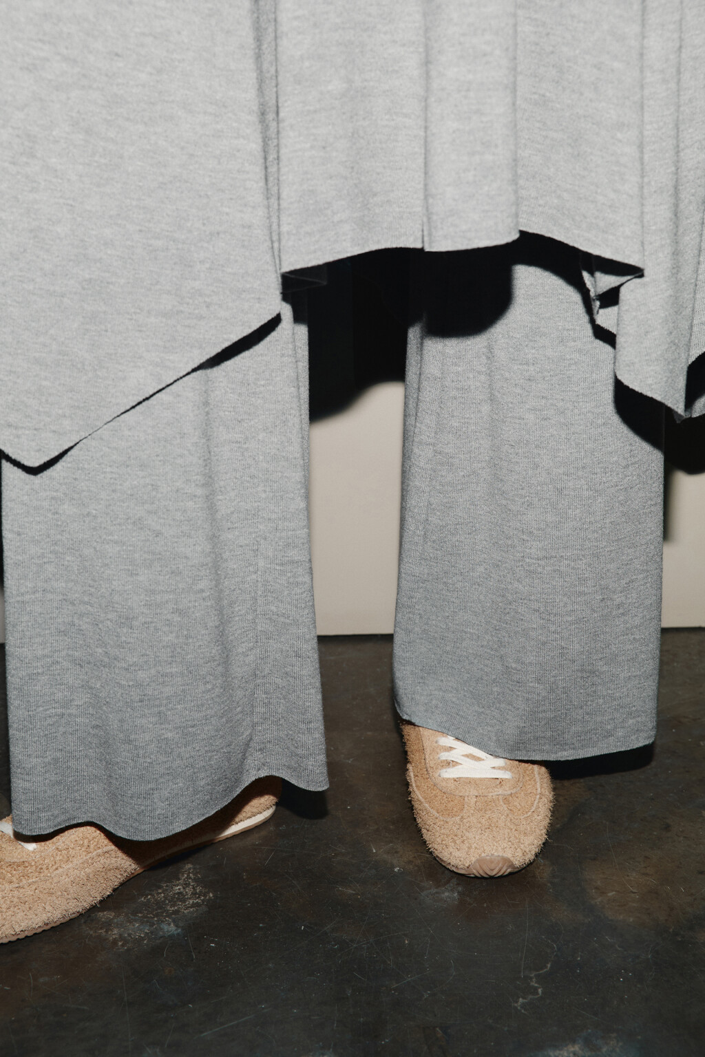 Брюки клеш с юбкой - цвет серый - 7