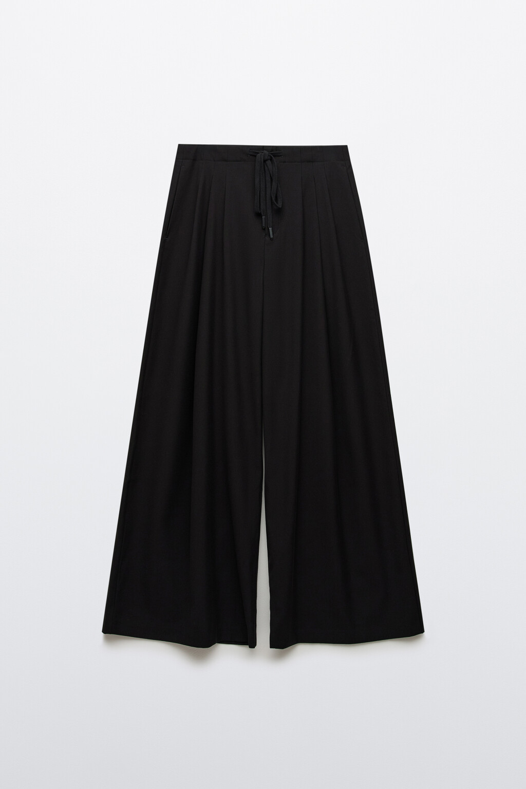 Брюки wide leg на завязках - цвет черный - 9