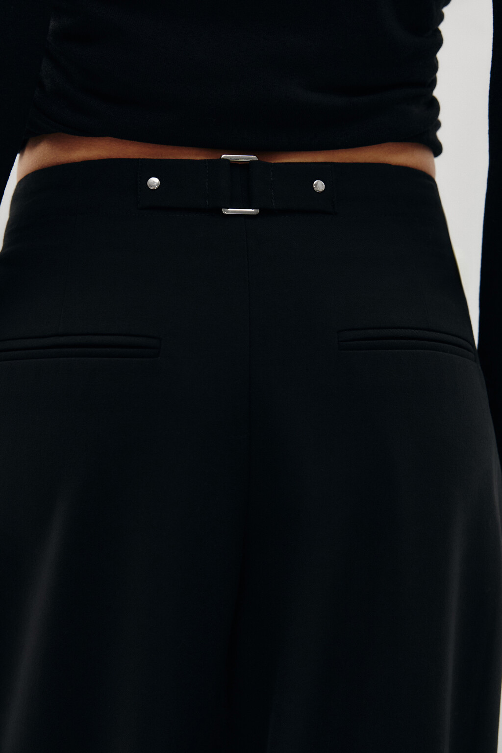 Брюки wide leg на завязках - цвет черный - 8