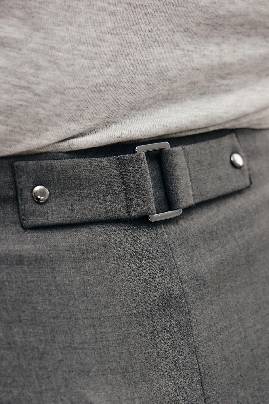 Брюки wide leg костюмные на завязках больших размеров - цвет серый - 7