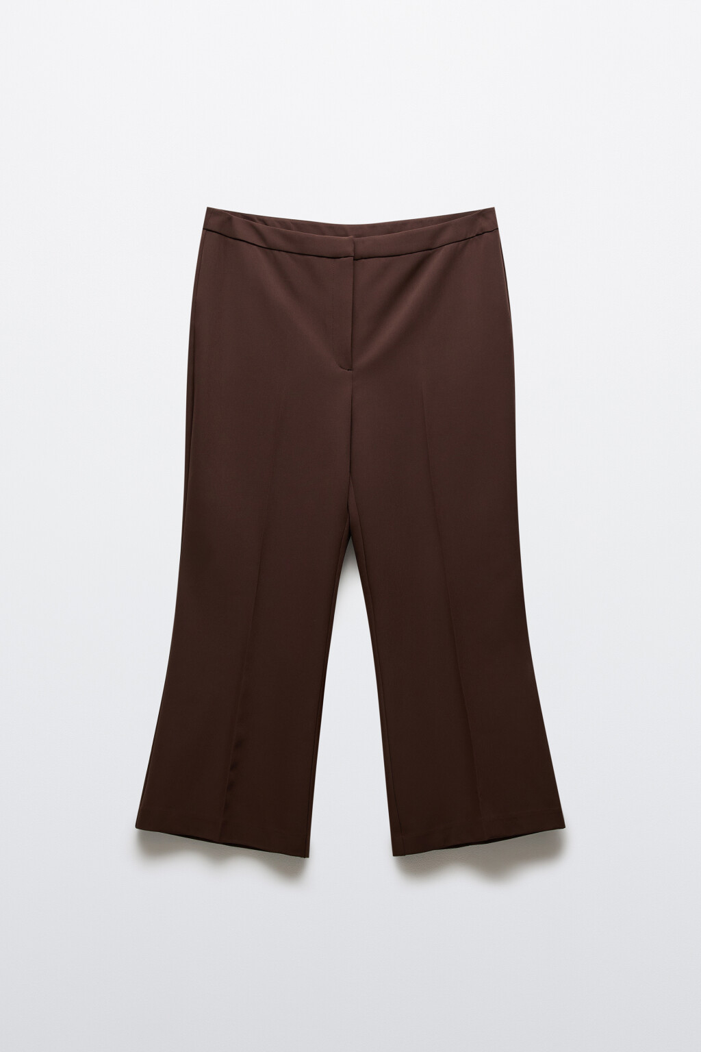Брюки клеш костюмные со стрелками - цвет коричневый - 1