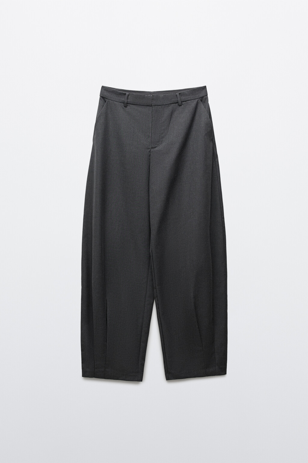 Брюки barrel fit костюмные со средней посадкой - цвет серый - 8