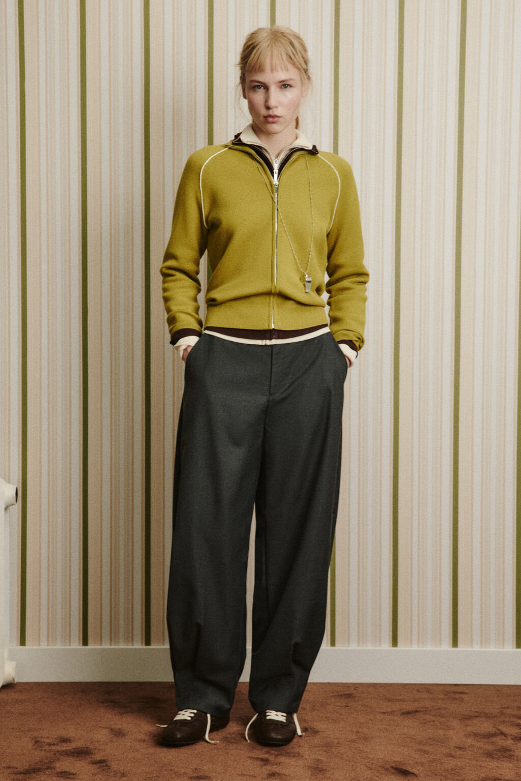 Брюки barrel fit костюмные со средней посадкой - цвет серый - 5