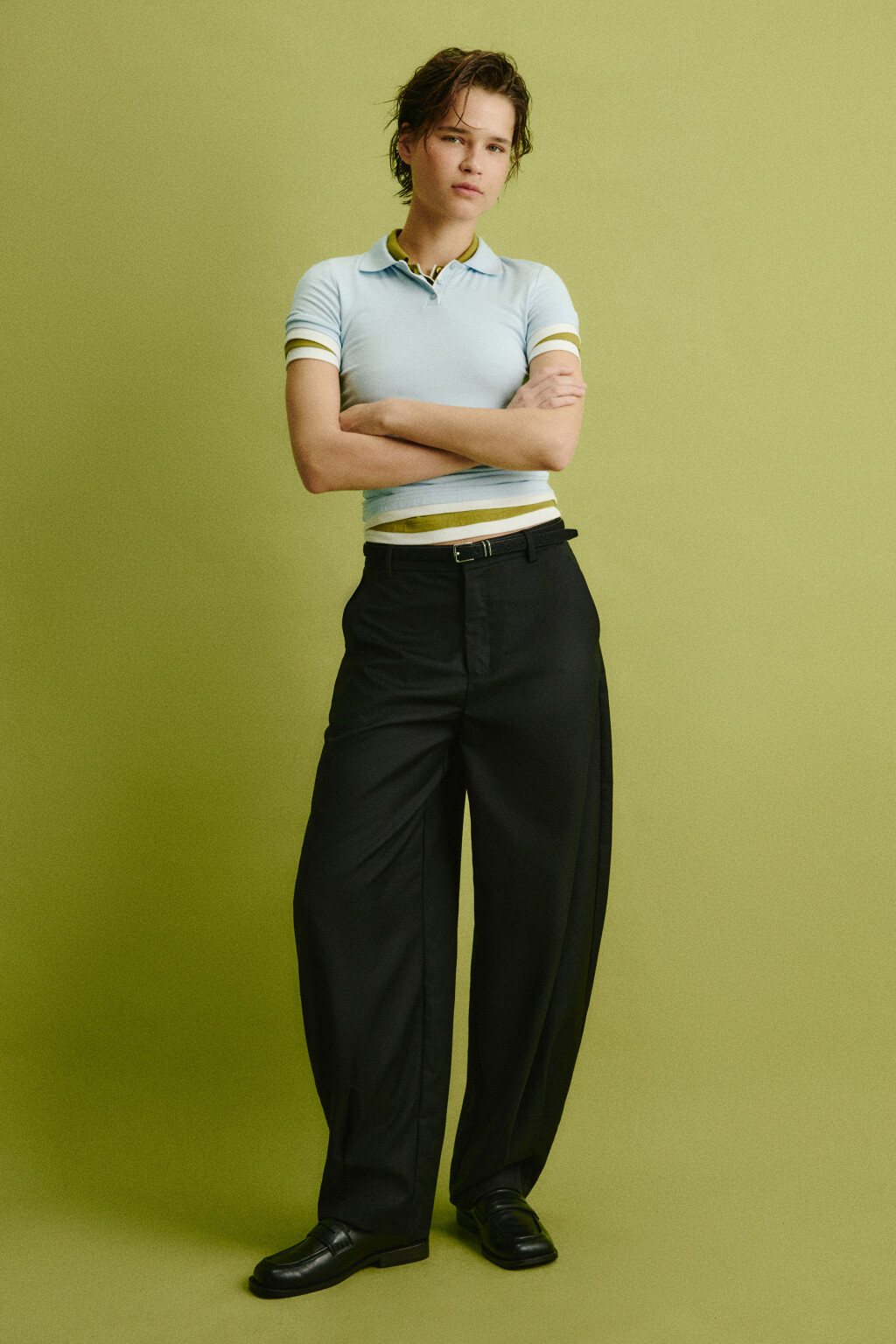 Брюки barrel fit костюмные со средней посадкой - цвет черный - 5