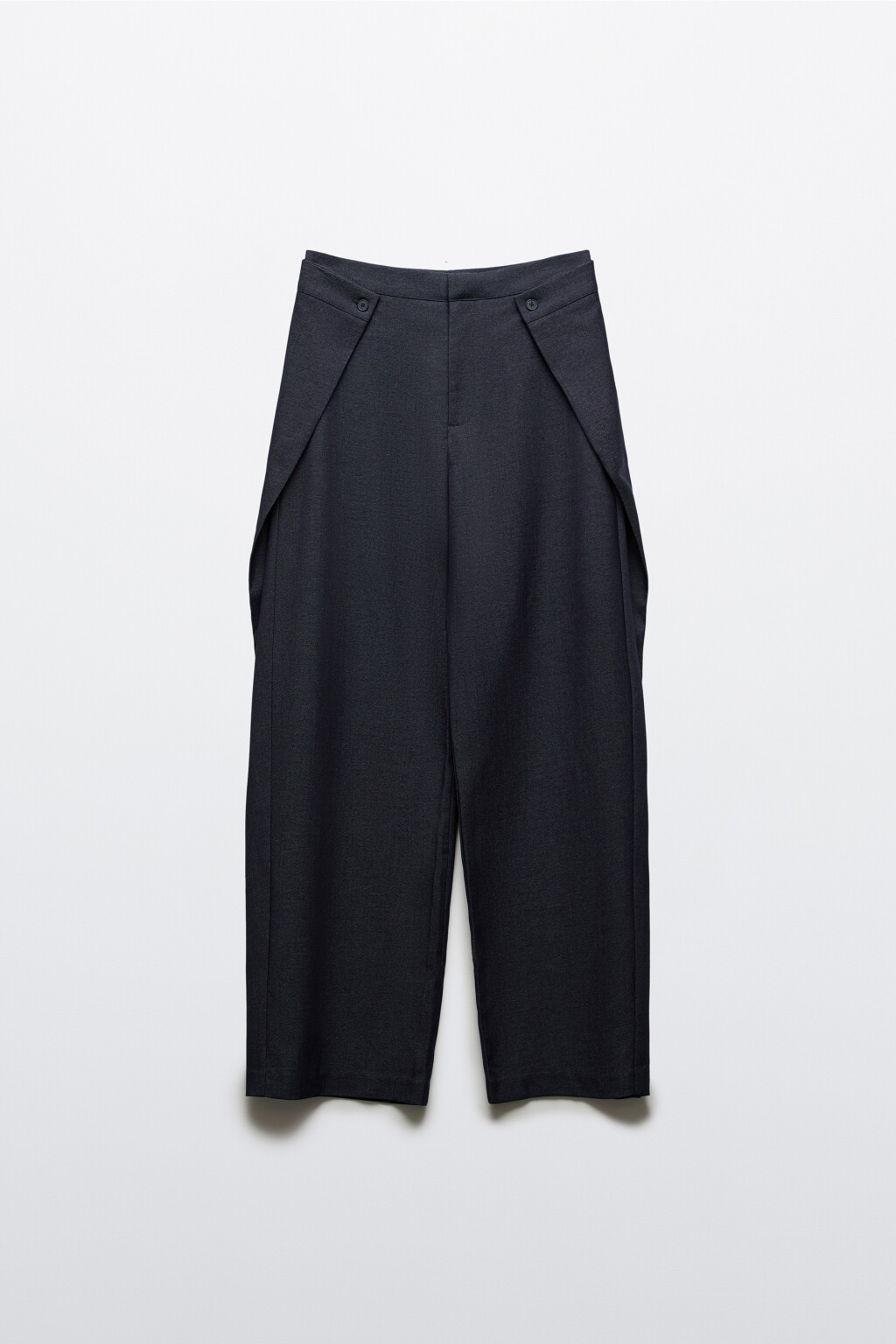 Брюки костюмные с нахлестами - цвет синий - 1