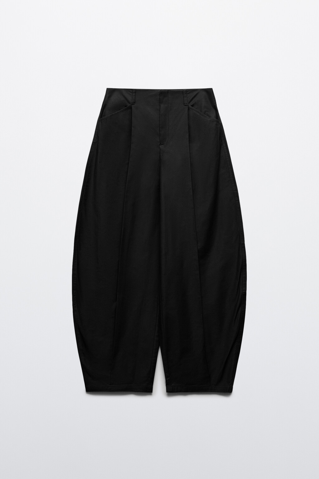 Брюки barrel fit с высокой посадкой и защипами - цвет черный - 1