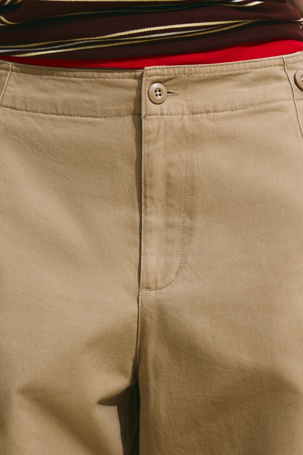 Брюки barrel fit из хлопка - цвет бежевый - 6