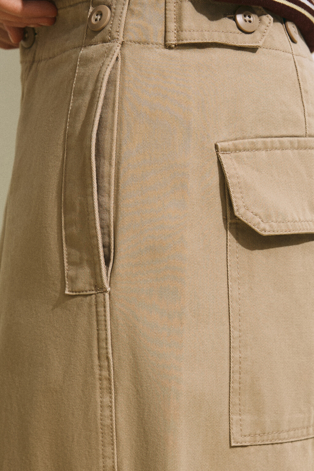 Брюки barrel fit из хлопка - цвет бежевый - 7