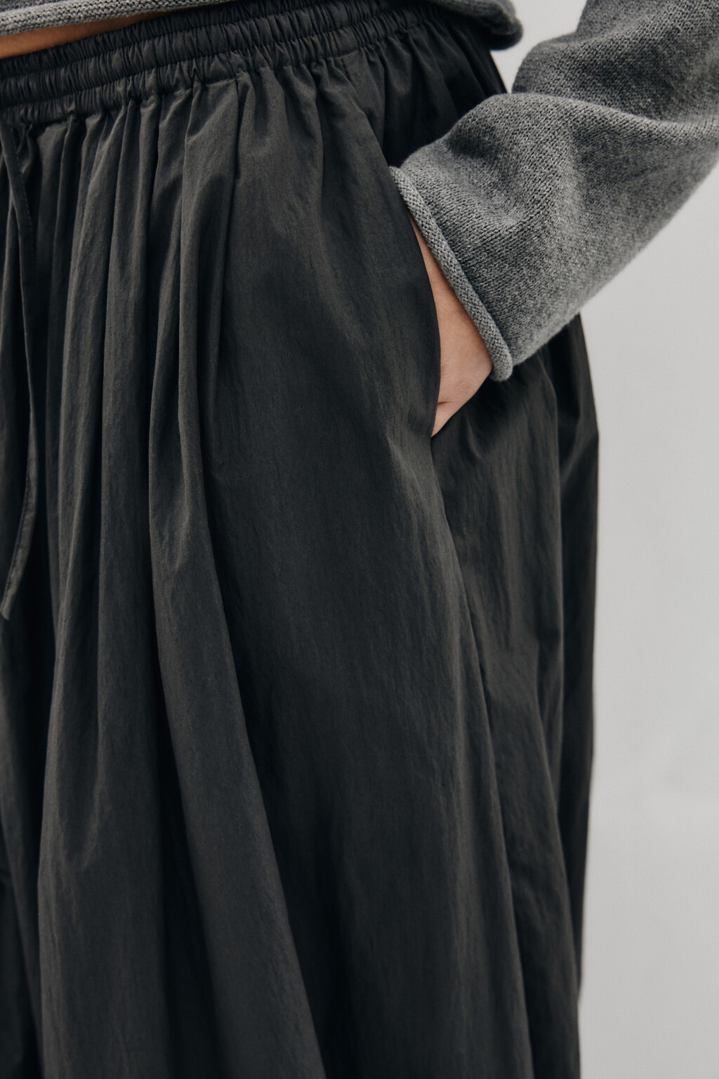 Брюки-аладдины широкие - цвет серый - 6