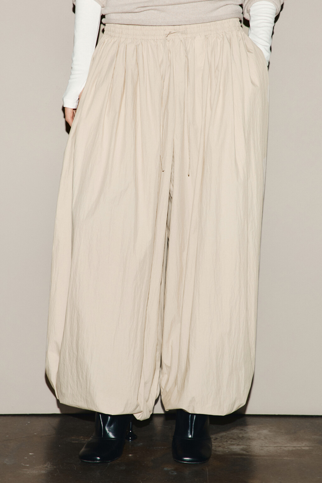 Брюки-аладдины широкие - цвет бежевый - 3