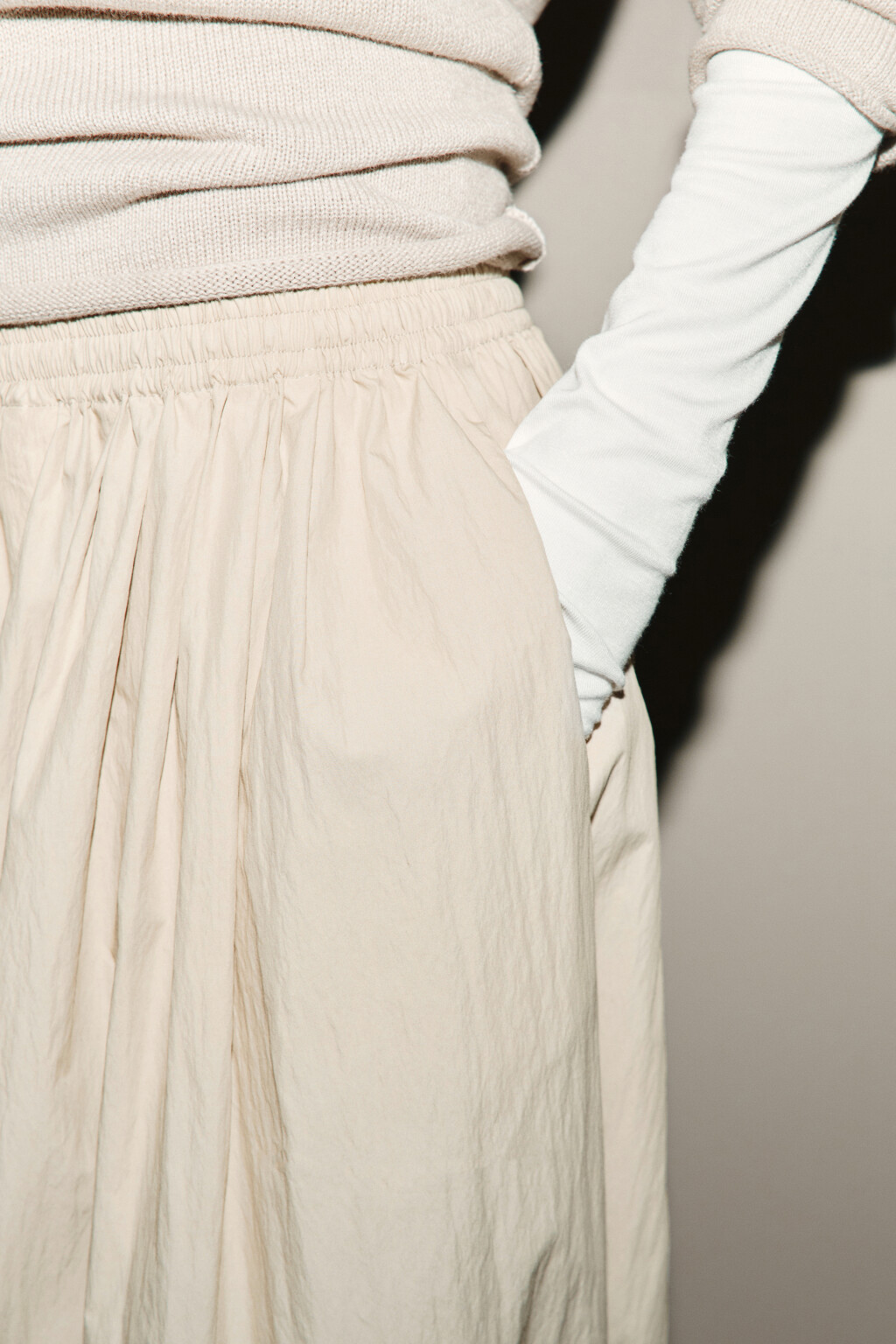 Брюки-аладдины широкие - цвет бежевый - 7