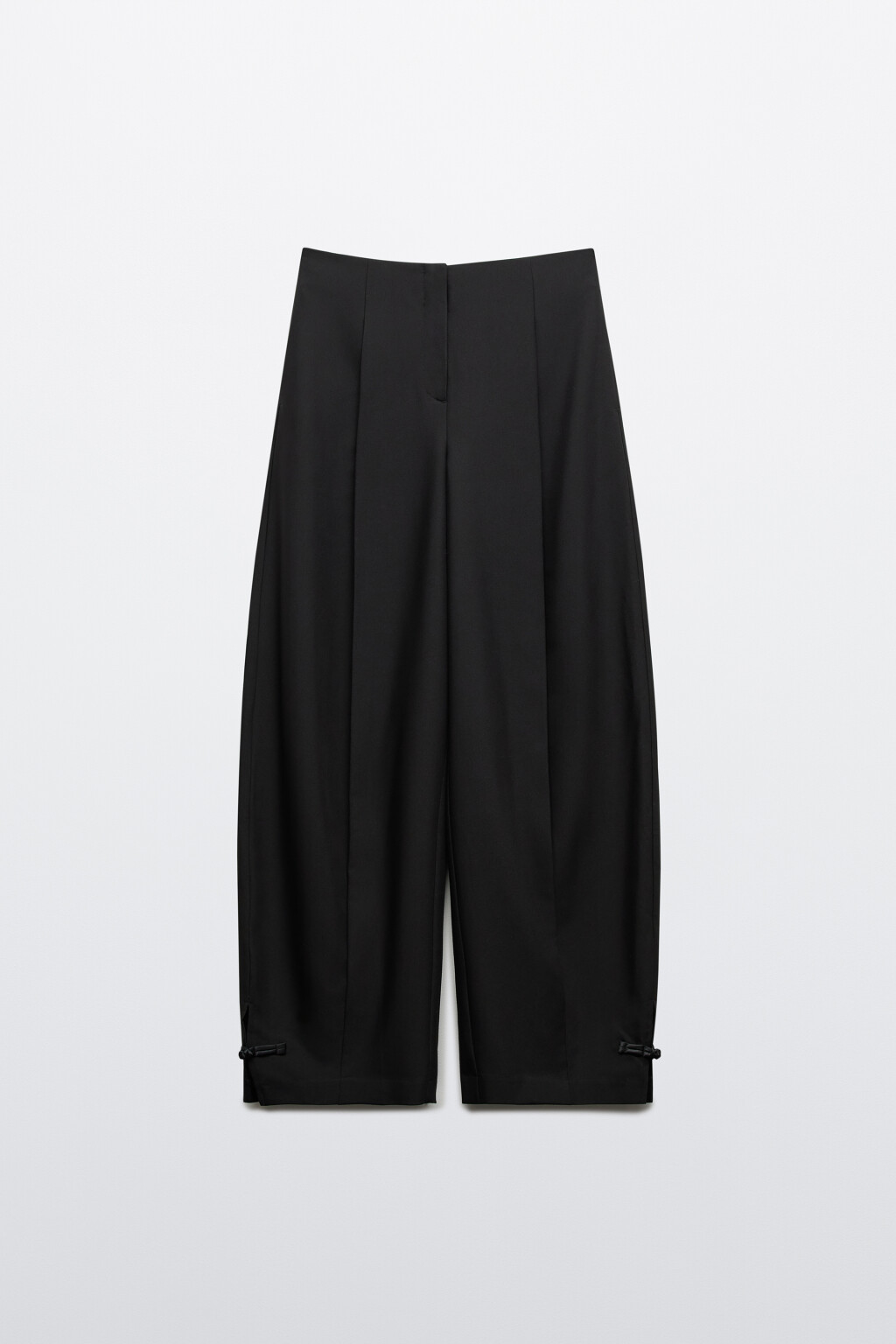 Брюки barrel fit костюмные с прищепками - цвет черный - 9