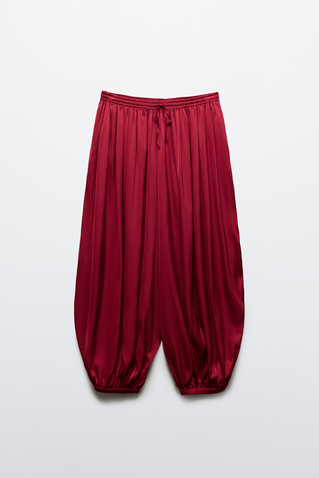 Брюки-аладдины широкие - цвет красный - 1