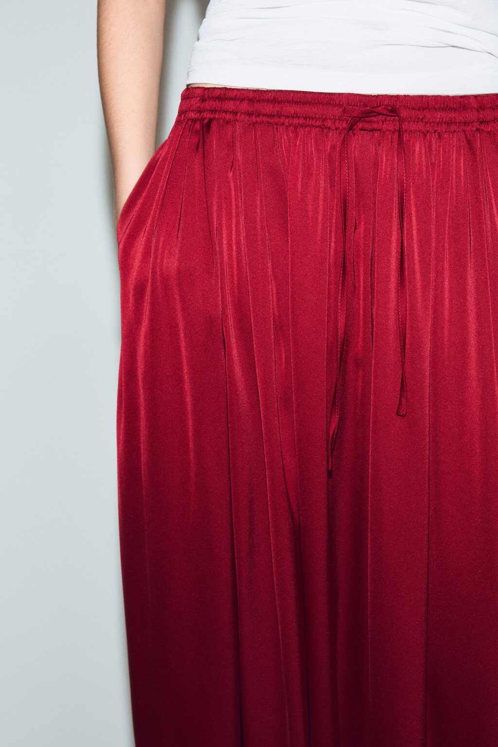 Брюки-аладдины широкие - цвет красный - 5