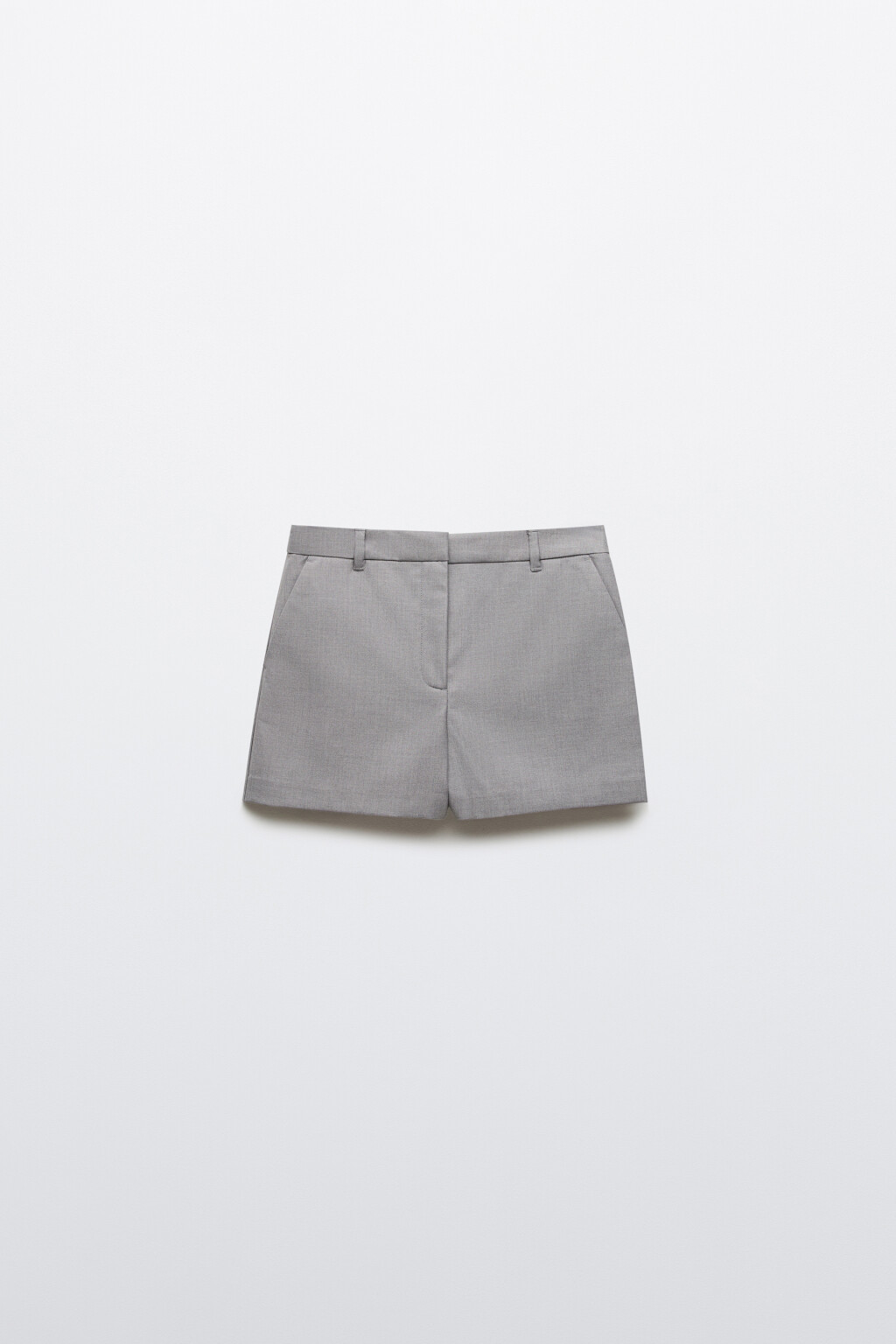Шорты костюмные с высокой посадкой - цвет серый - 1
