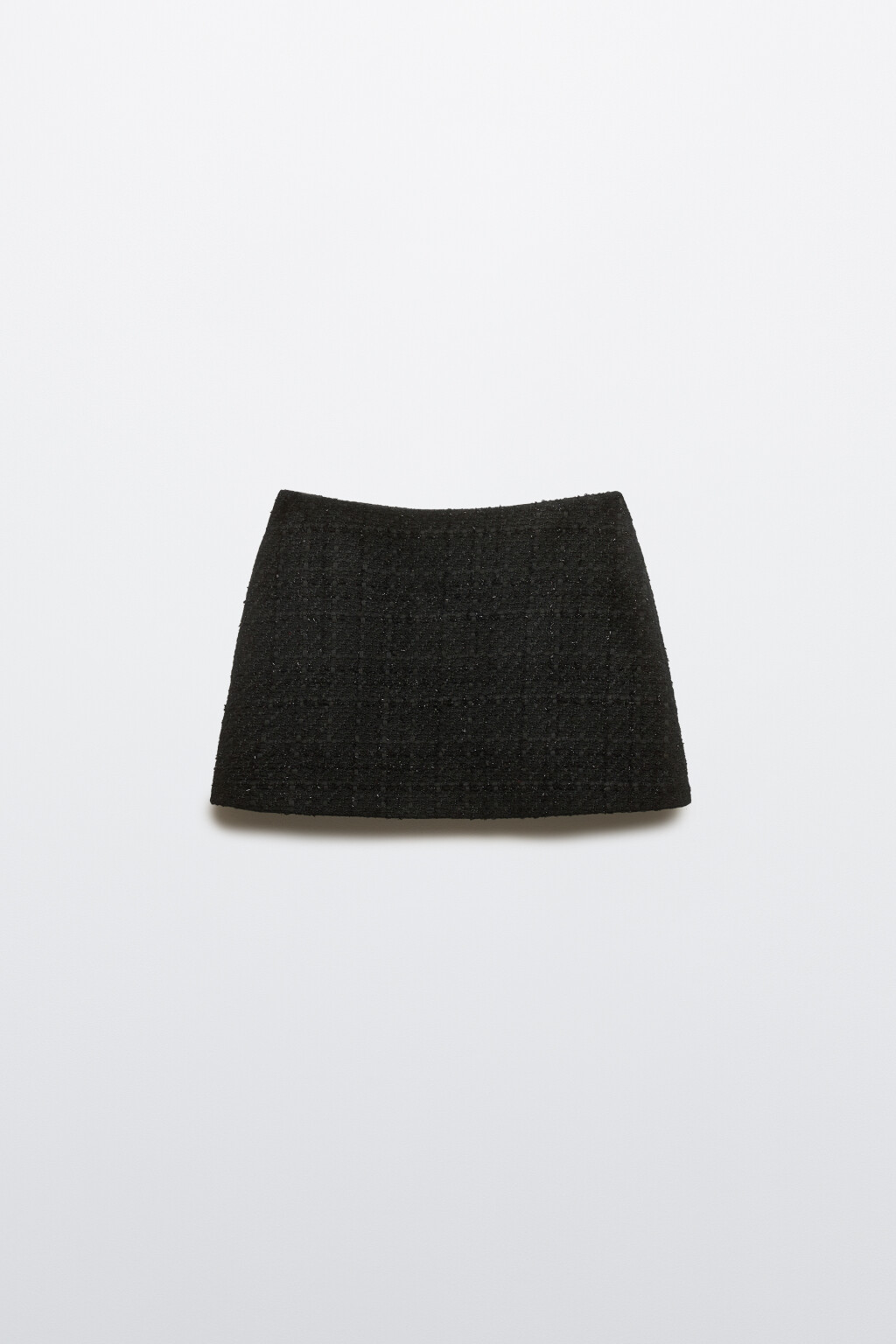 Юбка-шорты мини твидовая - цвет черный - 1
