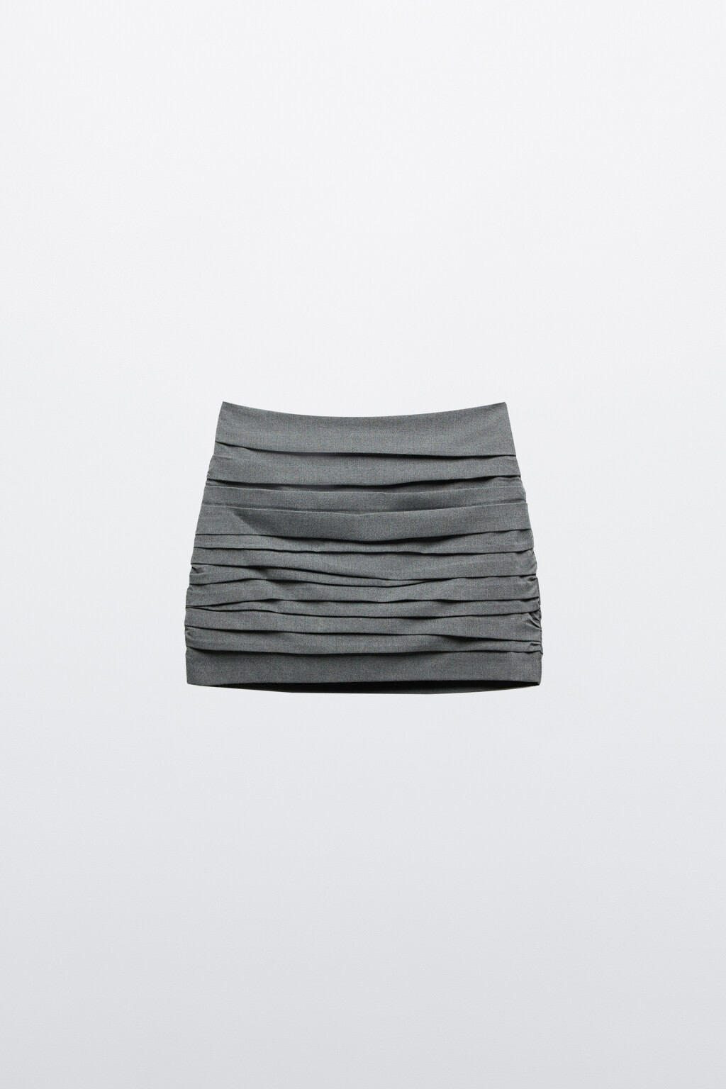 Юбка-шорты мини костюмная с оборками - цвет серый - 7