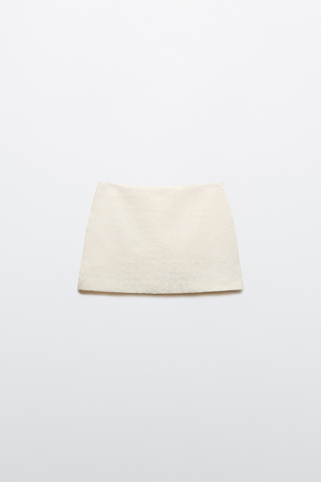 Юбка-шорты мини жаккардовая - цвет молочный - 1