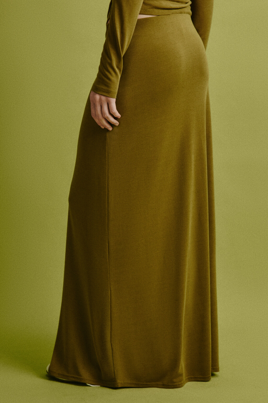 Юбка макси прямая из модала - цвет зеленый - 3