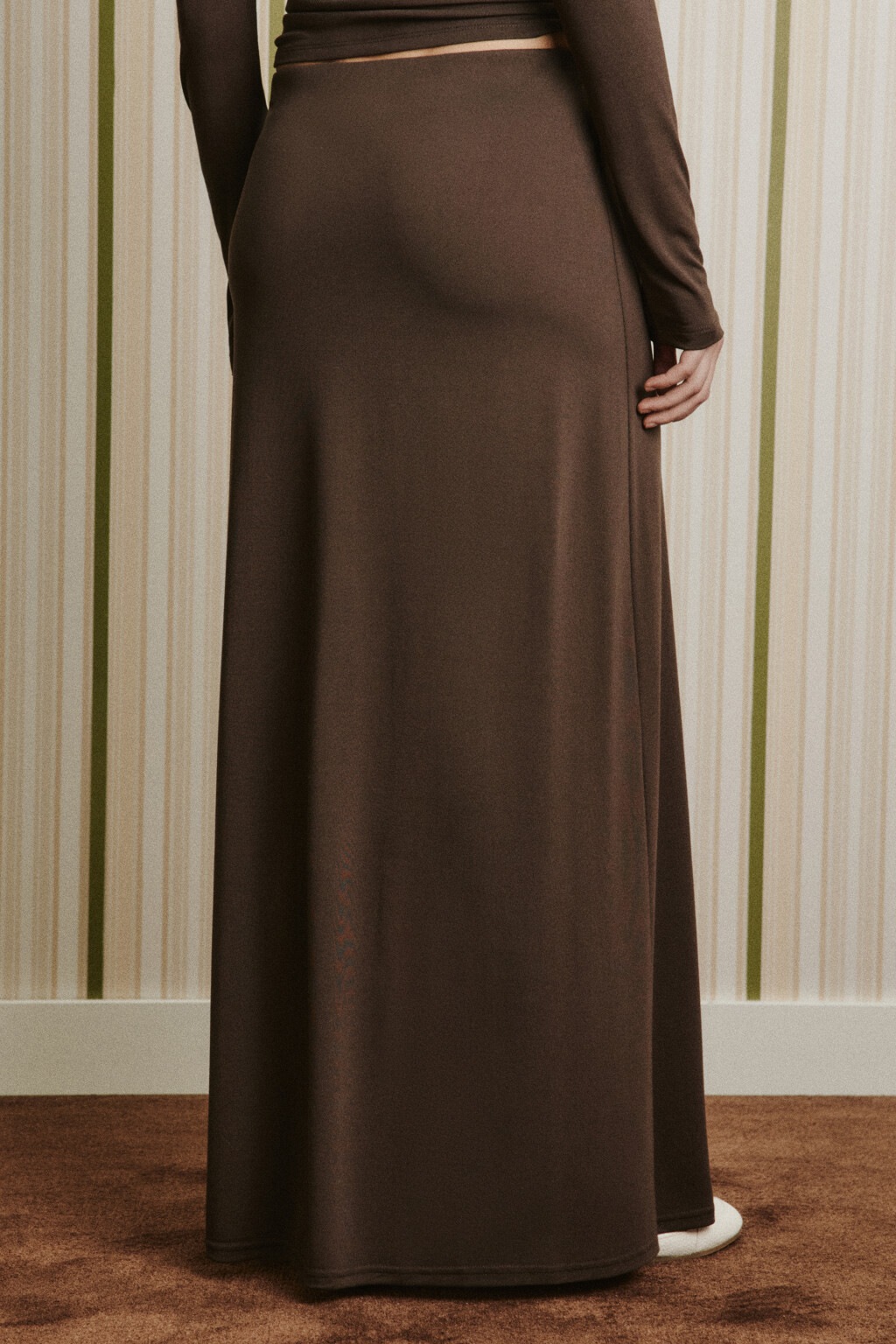Юбка макси прямая из модала - цвет коричневый - 3