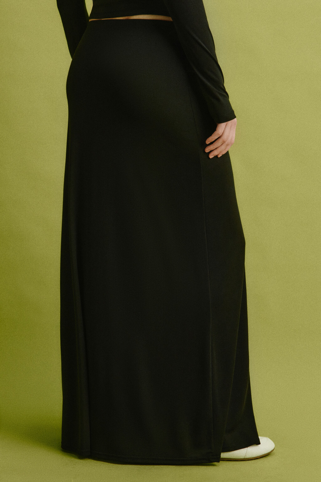 Юбка макси прямая из модала - цвет черный - 3