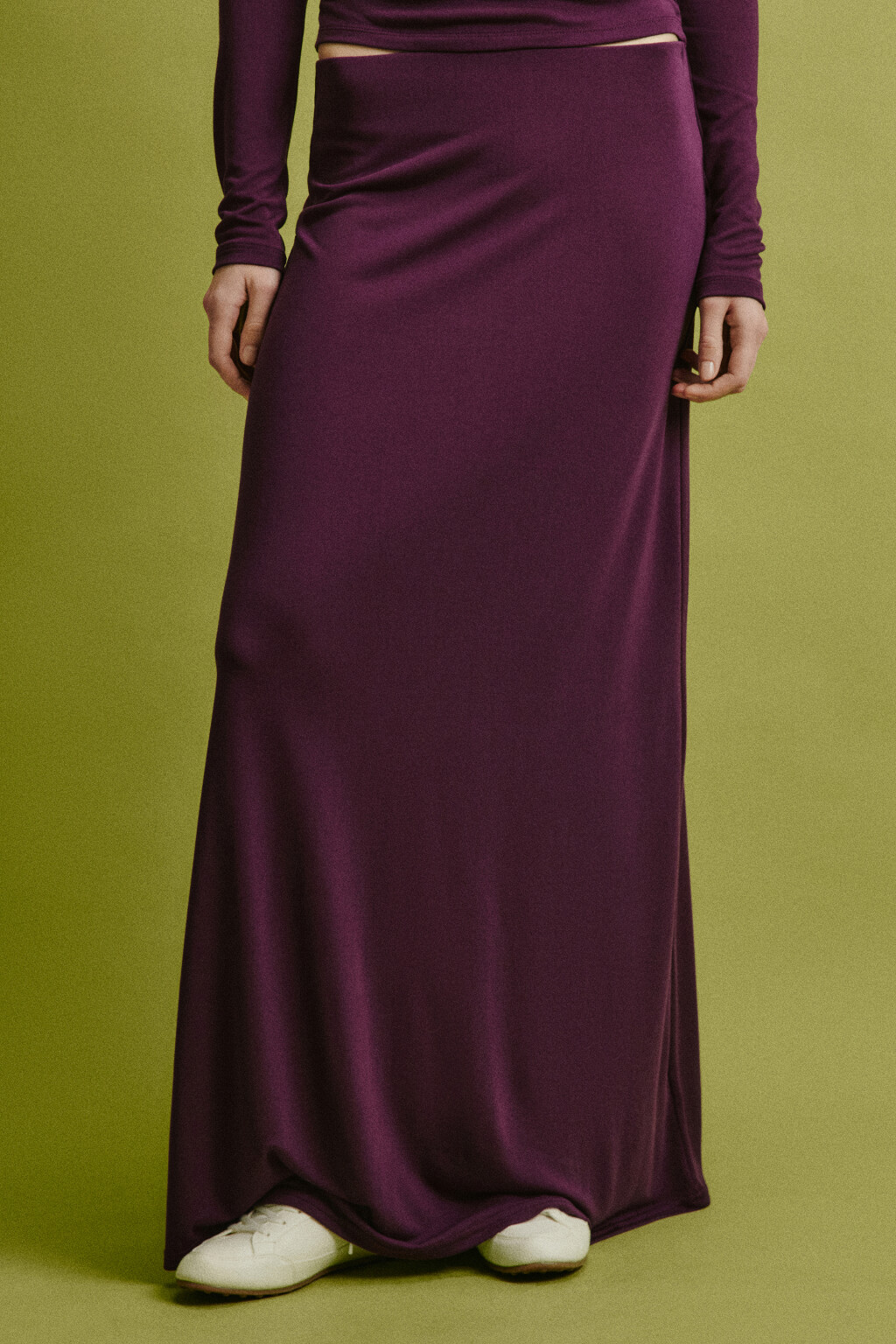 Юбка макси прямая из модала - цвет фиолетовый - 2