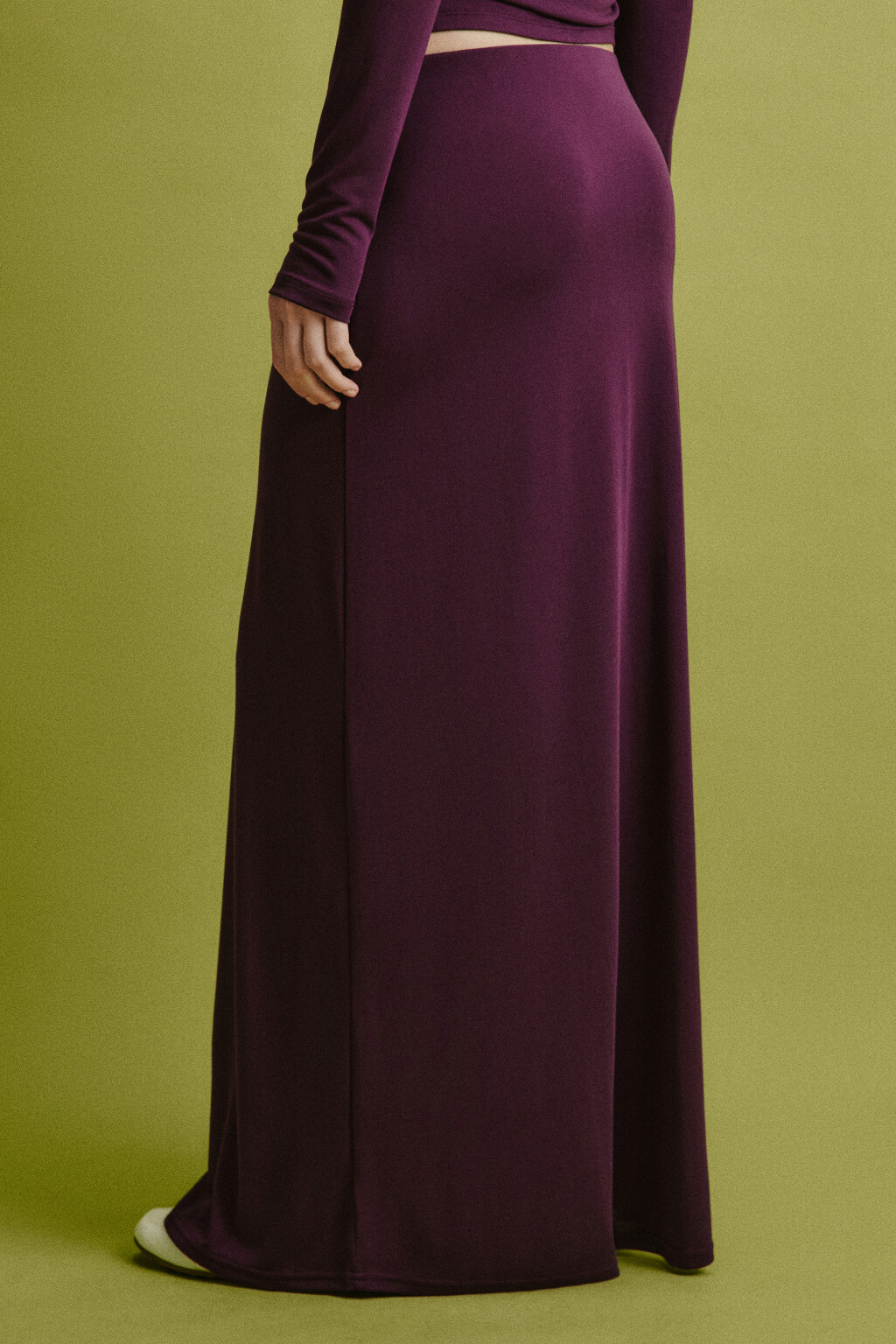 Юбка макси прямая из модала - цвет фиолетовый - 3