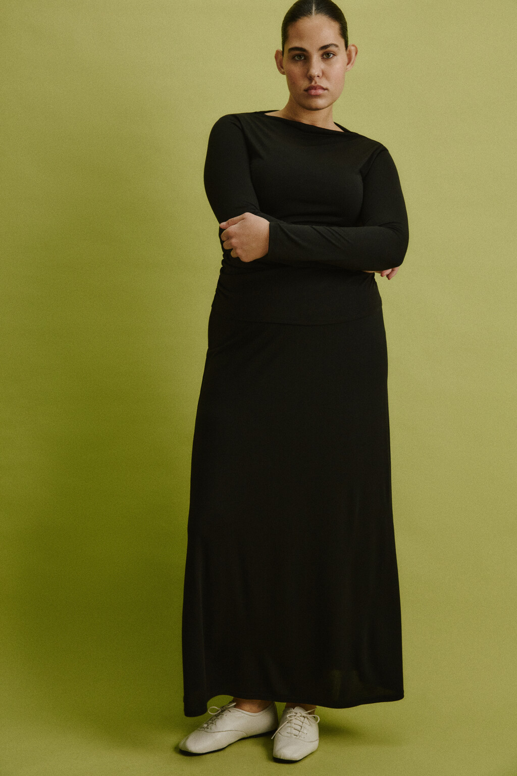 Юбка макси прямая из модала - цвет черный - 1