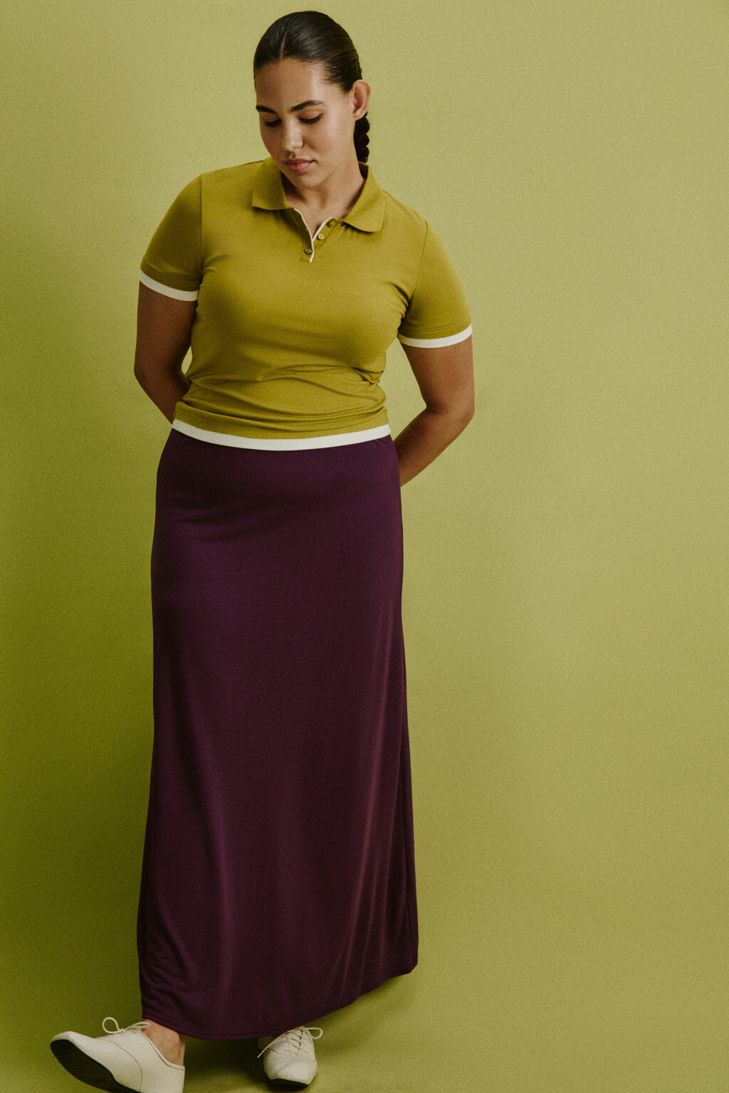 Юбка макси прямая из модала - цвет фиолетовый - 1