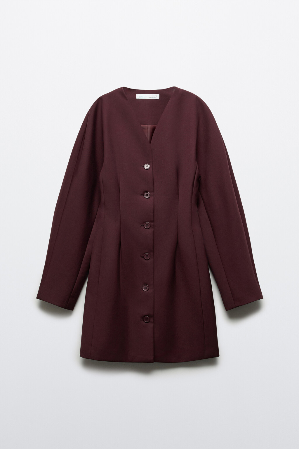 Платье-пиджак мини с рукавами-фонариками - цвет красный - 1