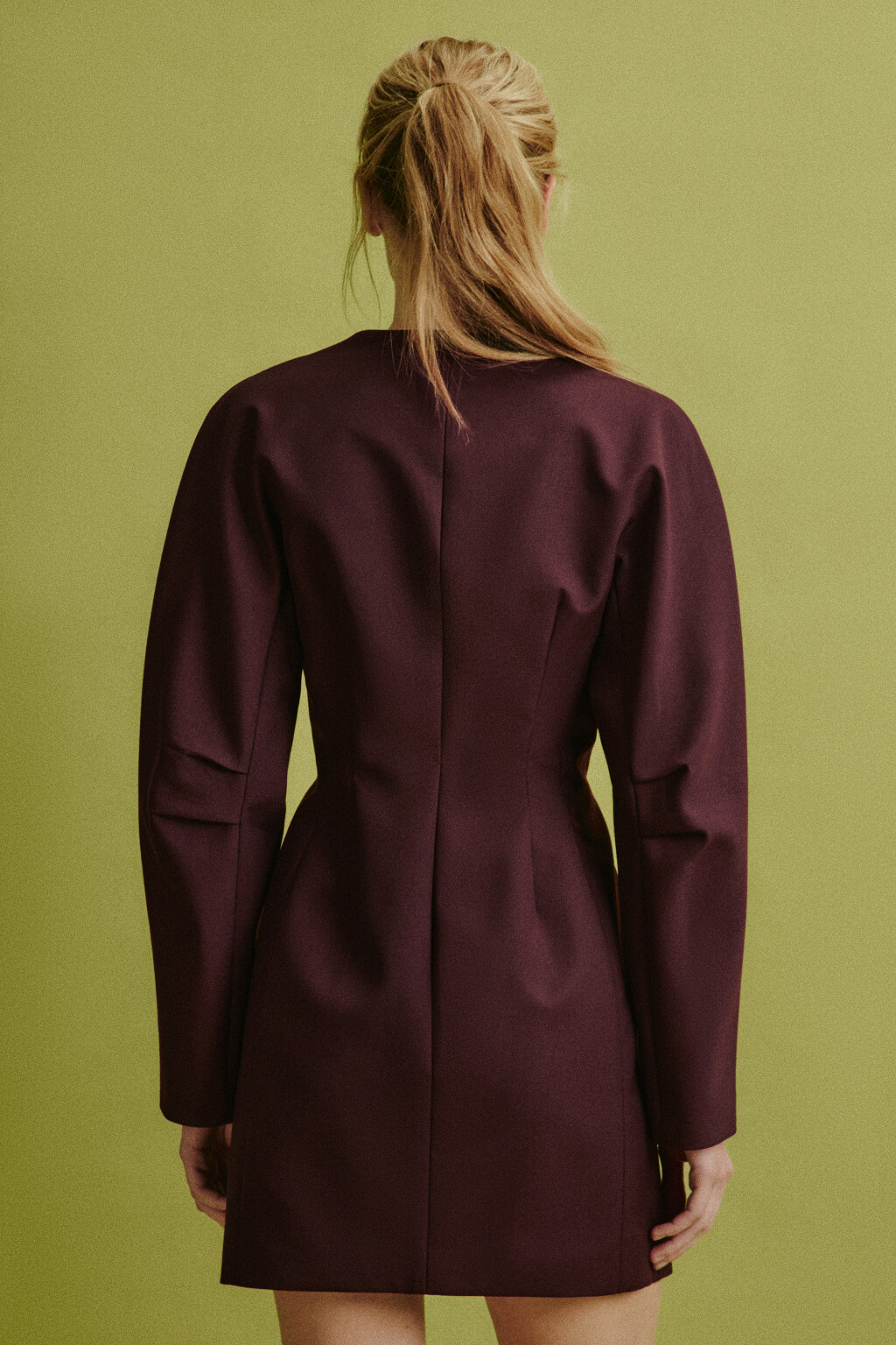 Платье-пиджак мини с рукавами-фонариками - цвет красный - 5