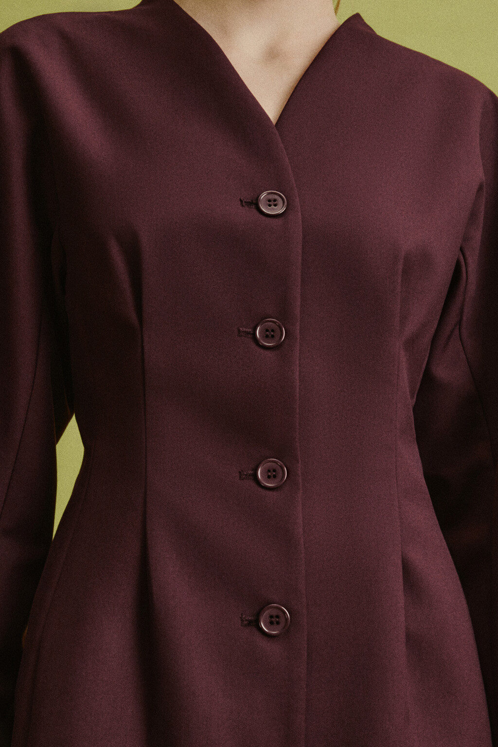 Платье-пиджак мини с рукавами-фонариками - цвет красный - 7