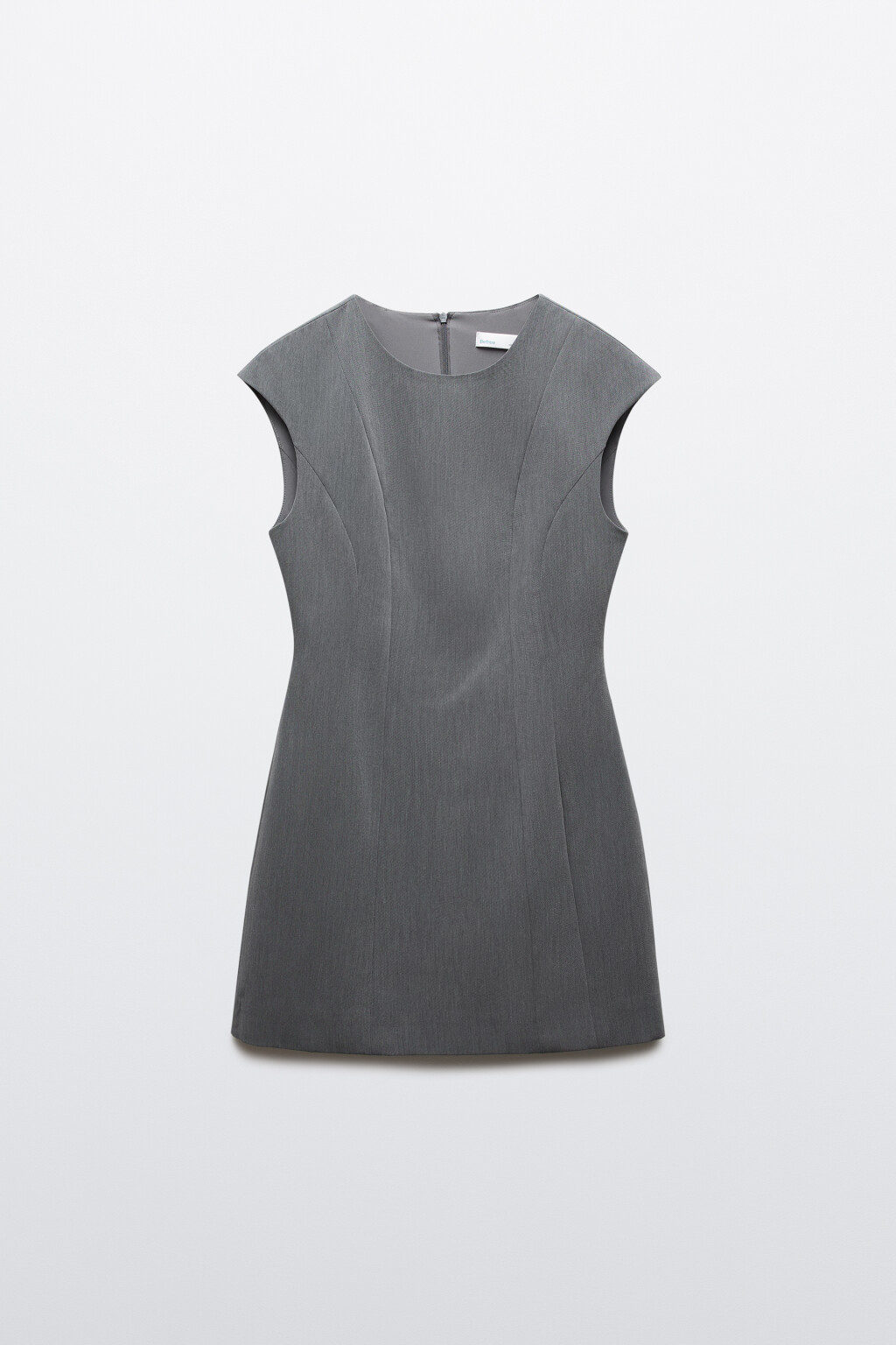 Платье мини из костюмной ткани - цвет серый - 8